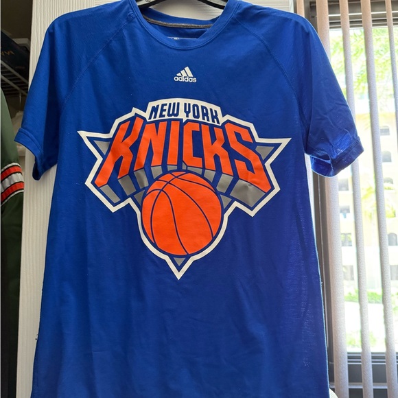 Adidas Knicks Blue Graphic Tee - Picture 1 of 5